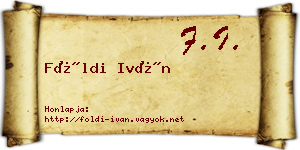 Földi Iván névjegykártya